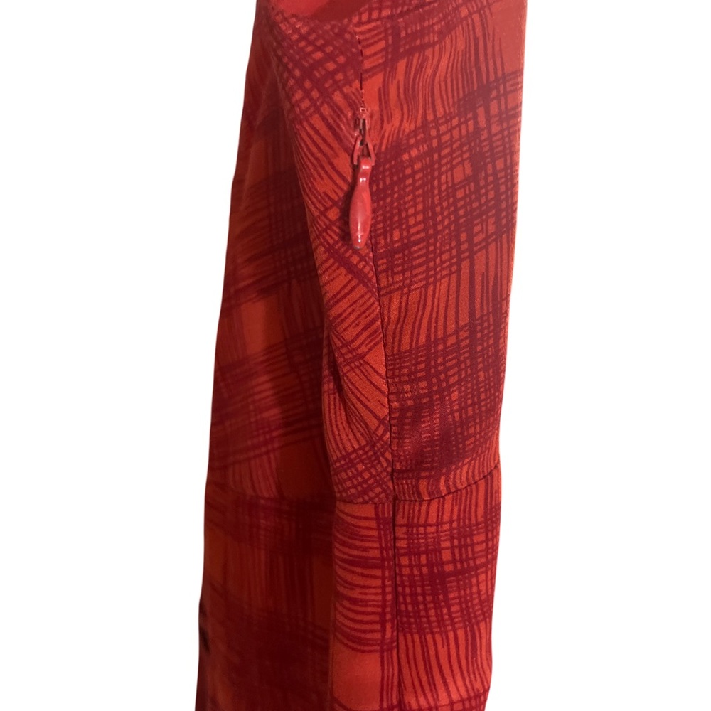 Anthropologie Girls from Savoy Goji Plaid Silk Dress Size 6 - Picture 7 of 9